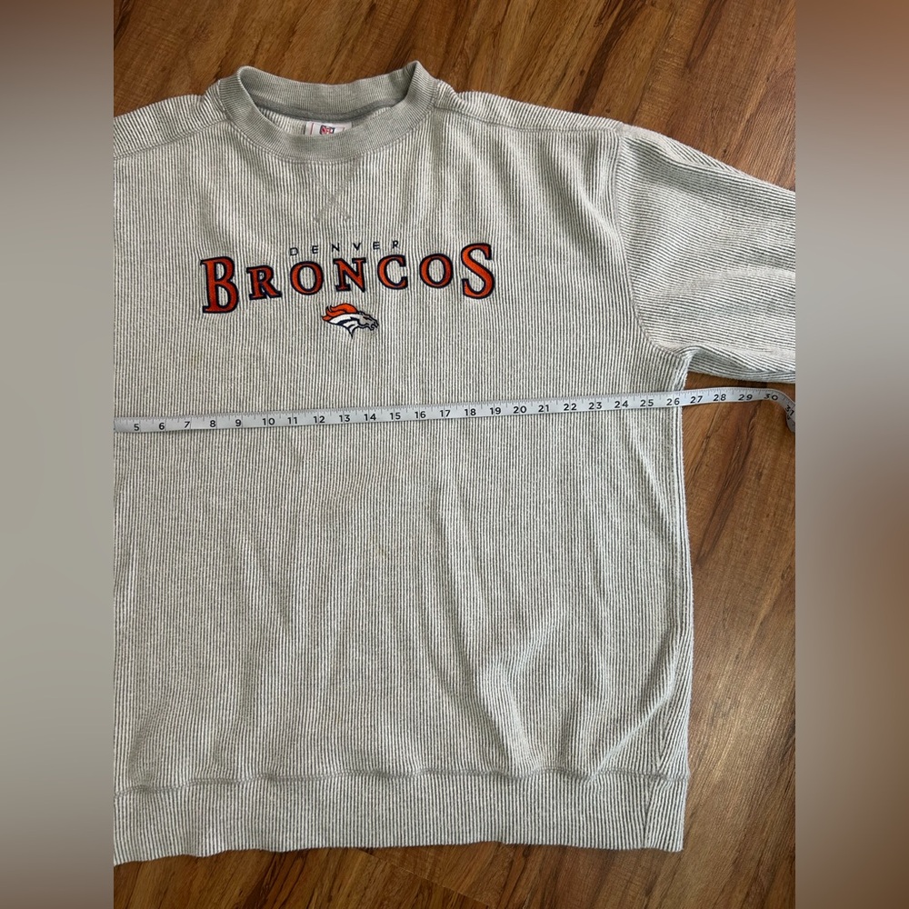 Vintage NFL Denver Broncos Ribbed Knit Crewneck Sweatshirt Mens XL/2XL - Picture 8 of 9